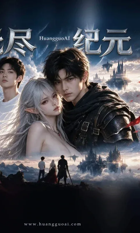 深色背景里穿黑裙的金发角色特写短剧海报